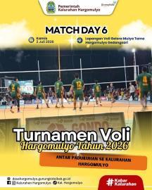 MATCH DAY 6 TURNAMEN VOLI HARGOMULYO TAHUN 2026